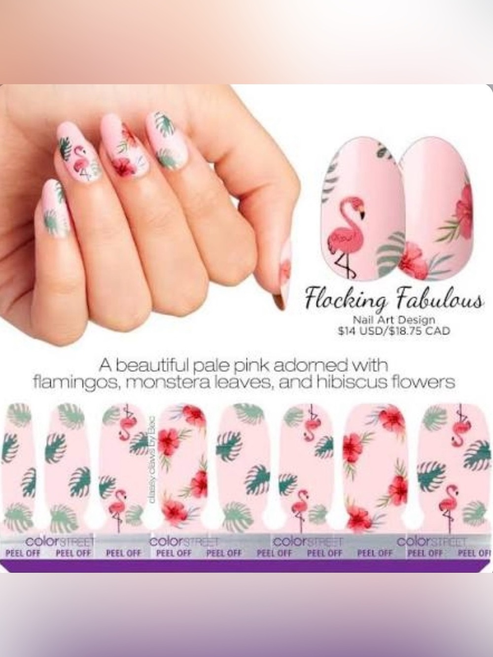 Color Street “Flocking Fabulous” Pale Pink Flamingo
